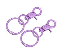 sourcing map Swivel Clasps Lanyard Snap Hook with Binder Rings, 44mm Colorful Lobster Claw Clasp for Keys Organization, DIY Crafting, Purple, 2Pcs