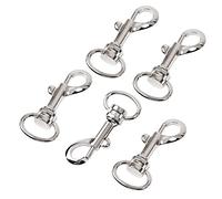 sourcing map Swivel Eye Bolt Snap Hook, 5 Pcs Spring Swivel Trigger Snap Hook Clasps Lobster for Keychain, Linking Dog Leash Collar, Round Metal Buckle Trigger Clip for DIY Accessory, Silver