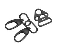 sourcing map Swivel Snap Hook, Zinc Alloy Push Gate Lobster Claw Clasp with Triangle Rings for Lanyard DIY Crafts Making (1", Black)