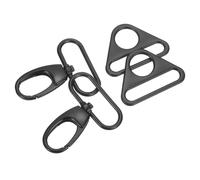 sourcing map Swivel Snap Hook, Zinc Alloy Push Gate Lobster Claw Clasp with Triangle Rings for Lanyard DIY Crafts Making (1 1/2", Black)