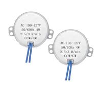 sourcing map Synchronous Motor AC 100-127V Electric Motor 2.5-3RPM 50-60HZ CCW/CW 4W Single Flat Shaft Low Consumption Low Noise Motors for Handicrafts and Electric Fan Heater, 2 Pcs