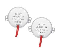 sourcing map Synchronous Motor AC 12V Electric Motor 2.5-3RPM 50-60HZ CCW/CW 4W Single Flat Shaft Low Consumption Low Noise Motors for Handicrafts and Electric Fan Heater, 2 Pcs