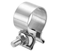 sourcing map T-Bolt Hose Clamp 43-50mm Stainless Steel Joint Bolt Exhaust Clamp Band Width 29mm for Pipes Mufflers Hose Water Pipe, Silver
