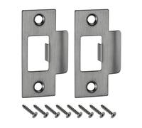 sourcing map T Door Strike Plate, 2Pcs 70mm x 40mm 201 Stainless Steel Latch Deadbolt Strike Plate for Door Frame Door Jamb, Dark Gray