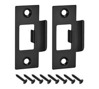 sourcing map T Door Strike Plate, 2Pcs 70mm x 40mm 201 Stainless Steel Latch Deadbolt Strike Plate for Door Frame Door Jamb, Black