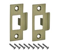 sourcing map T Door Strike Plate, 2Pcs 70mm x 40mm 201 Stainless Steel Latch Deadbolt Strike Plate for Door Frame Door Jamb, Bronze