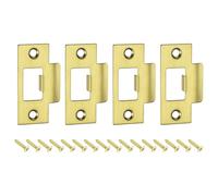 sourcing map T Door Strike Plate, 4Pcs 70mm x 40mm 201 Stainless Steel Latch Deadbolt Strike Plate for Door Frame Door Jamb, Gold