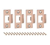 sourcing map T Door Strike Plate, 4Pcs 70mm x 40mm 201 Stainless Steel Latch Deadbolt Strike Plate for Door Frame Door Jamb, Red Bronze