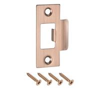 sourcing map T Door Strike Plate, 70mm x 40mm 201 Stainless Steel Latch Deadbolt Strike Plate for Door Frame Door Jamb, Red Bronze