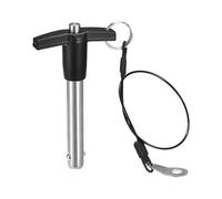 sourcing map T Handle Lock Pins, 15/32" Pin Dia. 2-23/64" Usage Length Stainless Steel Push-Button Quick Release Pin with Lanyard Cable (12mm-60mm)
