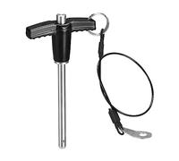 sourcing map T Handle Lock Pins, 15/64" Pin Dia. 2-23/64" Usage Length Stainless Steel Push-Button Quick Release Pin with Lanyard Cable (6mm-60mm)