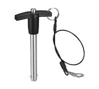 sourcing map T Handle Lock Pins, 3/8" Pin Dia. 2-3/4" Usage Length Stainless Steel Push-Button Quick Release Pin with Lanyard Cable (9.5mm-70mm)