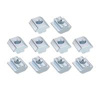 sourcing map t Nuts, 12pcs - Galvanized Carbon Steel t Slot Bolts, 4545 Series M8 Hammer Head Fastener, Sliding t Nuts for Aluminum Extrusion Profile (Silver)