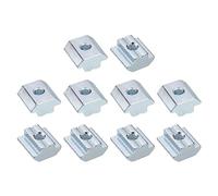 sourcing map T Nuts, 15pcs - Nickel Plated Carbon Steel T Slot Bolts, 4545 Series M6 Hammer Head Fastener, Sliding T Nuts for Aluminum Extrusion Profile (Silver)
