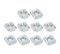 sourcing map T Nuts, 30pcs - Nickel Plated Carbon Steel T Slot Bolts, 2020 Series M5 Hammer Head Fastener, Sliding T Nuts for Aluminum Extrusion Profile (Silver)