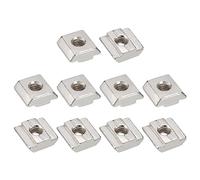 sourcing map t Nuts, 40pcs - Nickel Plated Carbon Steel t Slot Bolts, 3030 Series M6 Hammer Head Fastener, Sliding t Nuts for Aluminum Extrusion Profile (Silver)
