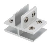 sourcing map T-Shaped Glass Clamp, for 8-10mm Thickness Adjustable T-Shaped Glass Shelf Support Bracket Aluminum Alloy Glass Clip Clamp Holder