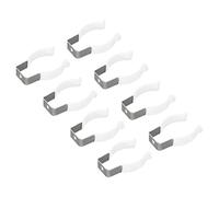 sourcing map T10 U Clips Holder Bracket for LED Light Bulb Mounting Bracket Support Stainless Steel Fluorescent Tube Holder Pipe Clamps Spring Holder Tool Clips, White Pack of 8