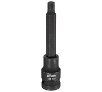 sourcing map T45 Torx Bit Socket 100mm/3.94" Length 1/2" Square Drive Star 6 Point Extension Impact Bit Power Nut Driver Set S2 Steel Socket Ratchet Wrench Bits, Black