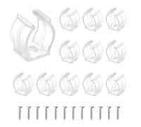 sourcing map T5 U Clips Holder Bracket Fluorescent Tube Light Fixture Plastic Pipe Clamps with Screws for LED Bulbs Ceiling Lamp, Clear, Pack of 12