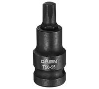 sourcing map T50 Torx Bit Socket 55mm/2.17" Length 1/2" Square Drive Star 6 Point Extension Impact Bit Power Nut Driver Set S2 Steel Socket Ratchet Wrench Bits, Black
