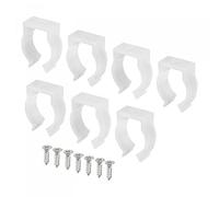 sourcing map T6 U Clips Holder Bracket Fluorescent Tube Light Fixture Plastic Pipe Clamps with Screws for LED Bulbs Ceiling Lamp, White Pack of 10