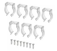 sourcing map T6 U Clips Holder Bracket Fluorescent Tube Light Fixture Plastic Pipe Clamps with Screws for LED Bulbs Ceiling Lamp, Pack of 30