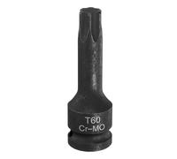sourcing map T60 Torx Bit Socket 1/2" Drive 6 Point Torx Star Screwdriver Socket Adapter CR-MO Steel Lengthen Impact Bit Sockets for Electric Ratchet Wrenches Fastening Screws