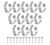 sourcing map T8 Clips Bracket Hanger Fluorescent Tube Light Fixture Holder U Type Clamps with Screws for LED Bulbs Ceiling Lamp, Stainless Steel Pack of 12