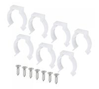 sourcing map T8 U Clips Holder Bracket Fluorescent Tube Light Fixture Plastic Pipe Clamps with Screws for LED Bulbs Ceiling Lamp, White Pack of 20