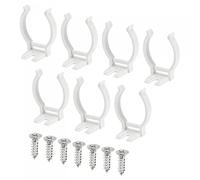 sourcing map T8 U Clips Holder Bracket Fluorescent Tube Light Fixture Plastic Pipe End Clamps Base with Screws for LED Bulbs Ceiling Lamp, White Pack of 10