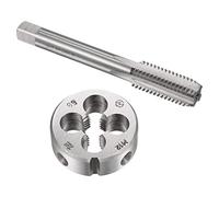 sourcing map Tap and Die Sets, M12 x 1.75 Metric Left Hand Screw Thread Straight Flute Tap with Round Threading Die, Tap & Die Kit for Nut Screw Bolt Thread Repair