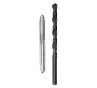 sourcing map Tap and Drill Bit Set, 1/4-28 UNF Thread Tap & 7/32" Black Oxide Twist Drill Bit, Straight Flute Tap Tapping Threading Repair Tool Kit