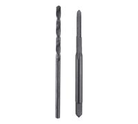 sourcing map Tap and Drill Bit Set, 1pcs 2-56 UNC Straight Flute Thread Screw Taps & 1pcs 1.8mm Twist Drill Bits, Black Oxide HSS-6542 Tapping Threading Tool Kit