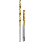 sourcing map Tap and Drill Bit Set, 1pcs 3/16-24 UNC Spiral Point Thread Screw Tap & 1pcs 3.7mm Twist Drill Bit, Titanium Coated HSS-6542 Tapping Threading Tool Kit