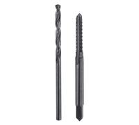 sourcing map Tap and Drill Bit Set, 1pcs 5-40 UNC Straight Flute Thread Screw Taps & 1pcs 2.6mm Twist Drill Bits, Black Oxide HSS-6542 Tapping Threading Tool Kit