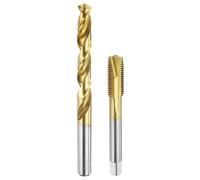 sourcing map Tap and Drill Bit Set, 1pcs M12 x 1.5 Metric Spiral Point Thread Screw Taps & 1pcs 10.5mm Twist Drill Bits, Titanium Coated HSS-6542 Tapping Threading Tool Kit