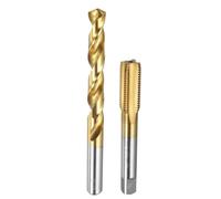 sourcing map Tap and Drill Bit Set, 1pcs M14 x 1.5 Straight Flute Thread Screw Tap & 1pcs 12.5mm Twist Drill Bit, Titanium Coated HSS-6542 Tapping Threading Tool Kit