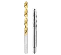 sourcing map Tap and Drill Bit Set, 1pcs M6 x 1.25 Metric Straight Flute Thread Screw Taps & 1pcs 4.7mm Twist Drill Bits, Uncoated/Titanium Coated HSS-6542 Tapping Threading Tool Kit