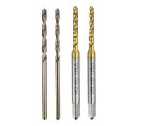 sourcing map Tap and Drill Bit Set, 2pcs M2 x 0.4 Metric Spiral Flute Thread Screw Taps & 2pcs 1.6mm Twist Drill Bits, Roasted Yellow M35 HSS-CO Tapping Threading Tool Kit