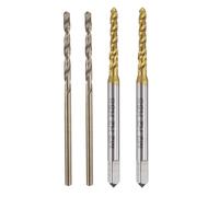 sourcing map Tap and Drill Bit Set, 2pcs M2 x 0.4 Metric Spiral Flute Thread Screw Taps & 2pcs 1.6mm Twist Drill Bits, Titanium Coated/Roasted Yellow HSS-6542/M35 HSS-CO Tapping Threading Tool