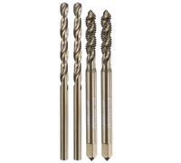 sourcing map Tap and Drill Bit Set, 2pcs M4 x 0.7 Metric Spiral Flute Thread Screw Taps & 2pcs 3.3mm Twist Drill Bits, Roasted Yellow M35 HSS-CO Tapping Threading Tool Kit