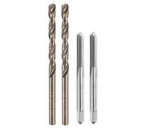 sourcing map Tap and Drill Bit Set, 2pcs M5 x 0.5 Metric Straight Flute Thread Screw Taps & 2pcs 4.5mm Twist Drill Bits, Uncoated/Roasted Yellow HSS-6542/M35 HSS-CO Tapping Threading Tool