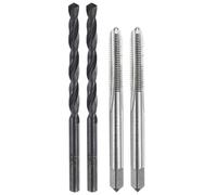 sourcing map Tap and Drill Bit Set, 2pcs M5 x 0.8 Metric Straight Flute Thread Screw Taps & 2pcs 4.2mm Twist Drill Bits, Uncoated/Black Oxide HSS-6542 Tapping Threading Tool Kit