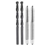 sourcing map Tap and Drill Bit Set, 2pcs M6 x 1.25 Metric Straight Flute Thread Screw Taps & 2pcs 4.7mm Twist Drill Bits, Uncoated/Black Oxide HSS-6542 Tapping Threading Tool Kit