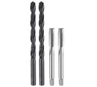 sourcing map Tap and Drill Bit Set, 2pcs M8 x 1.25 Metric Straight Flute Thread Screw Taps & 2pcs 6.8mm Twist Drill Bits, Uncoated/Black Oxide HSS-6542 Tapping Threading Tool Kit