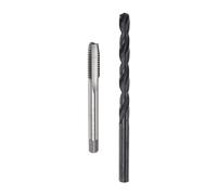 sourcing map Tap and Drill Bit Set, 5/16-18 UNC Thread Tap & 17/64" Black Oxide Twist Drill Bit, Straight Flute Tap Tapping Threading Repair Tool Kit