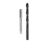sourcing map Tap and Drill Bit Set, 5/16-36 UNS Thread Tap & 9/32" Black Oxide Twist Drill Bit, Straight Flute Tap Tapping Threading Repair Tool Kit