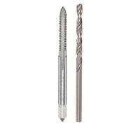 sourcing map Tap & Bit Sets, 6#-32 UNC 2B Straight Flute Machine Thread Milling Tap, 2.6mm M35 Cobalt High Speed Steel (HSS-CO) Twist Drill Bit