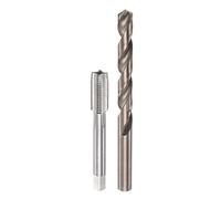 sourcing map Tap & Bit Sets, 7/16-20 UNF 2B Straight Flute Machine Thread Milling Tap, 9.5mm M35 Cobalt High Speed Steel (HSS-CO) Twist Drill Bit